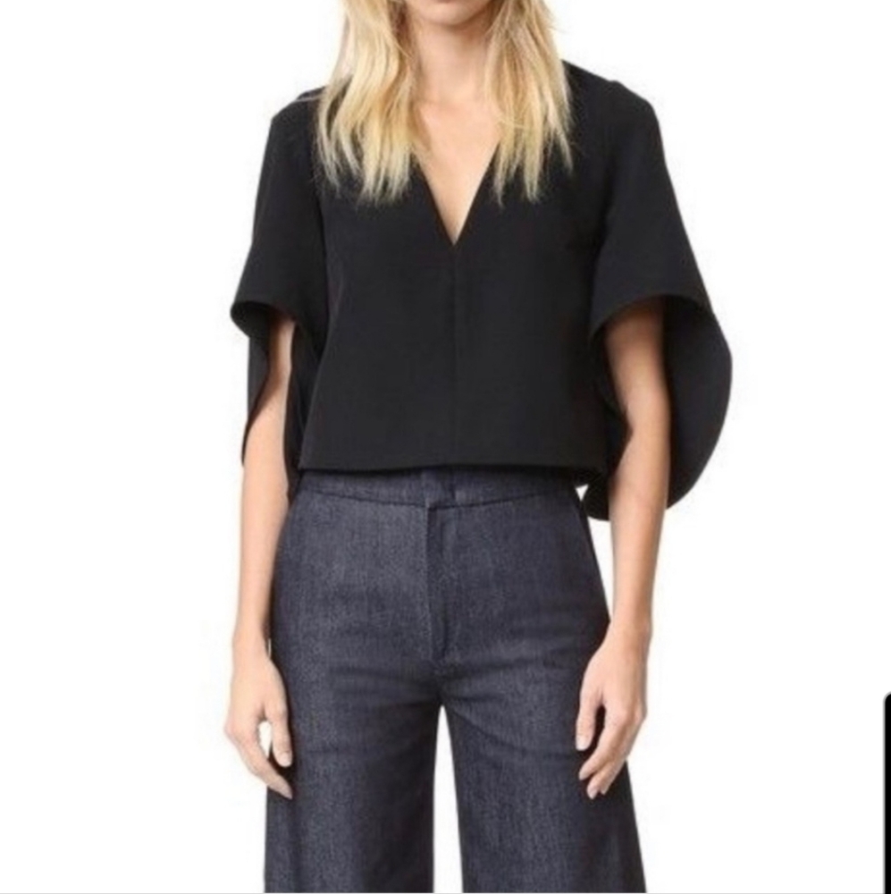 Milly Cascade Beetle Black Crop Top